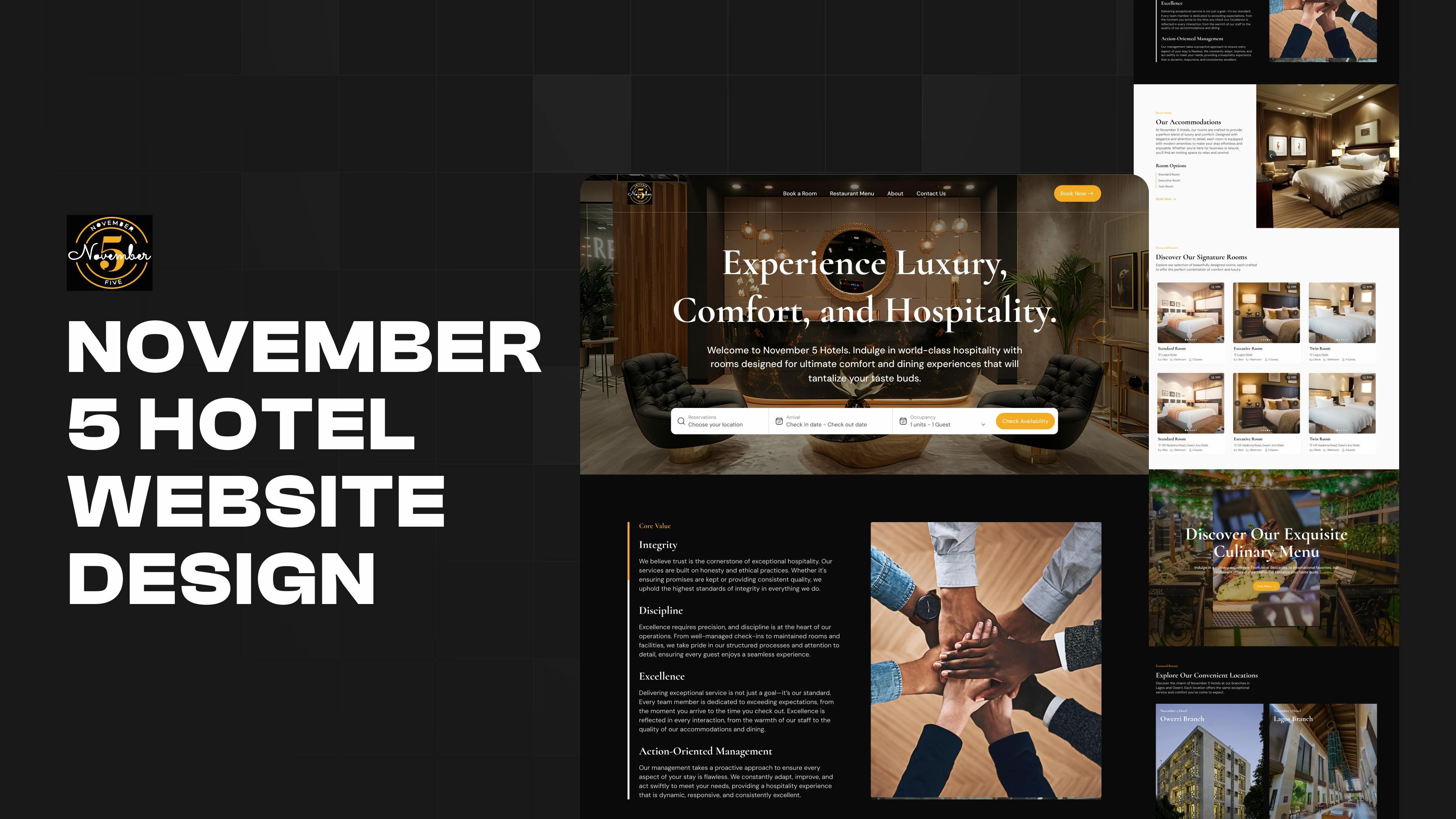 November Five Hotels booking website