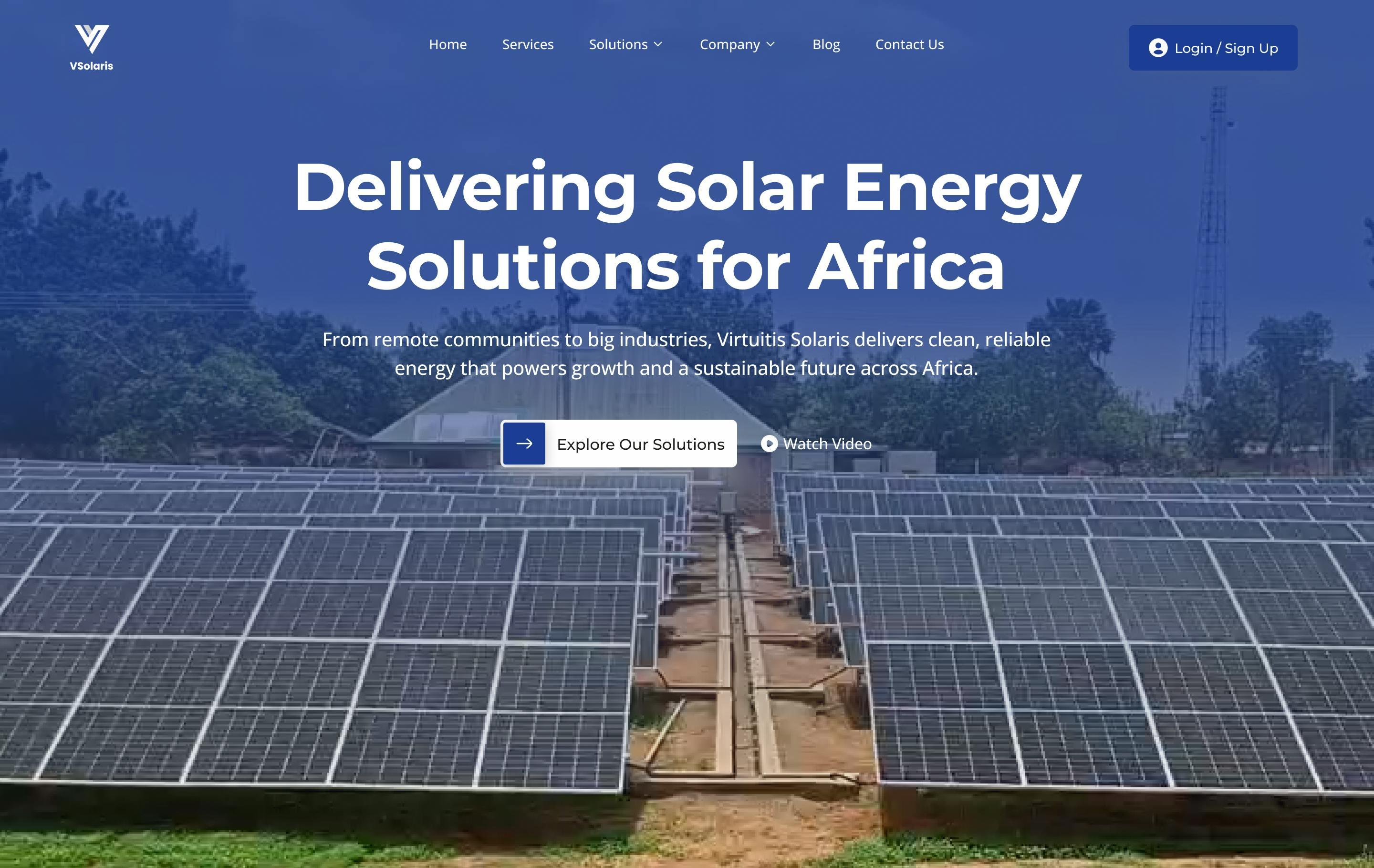 VSolaris storefront for solar energy products